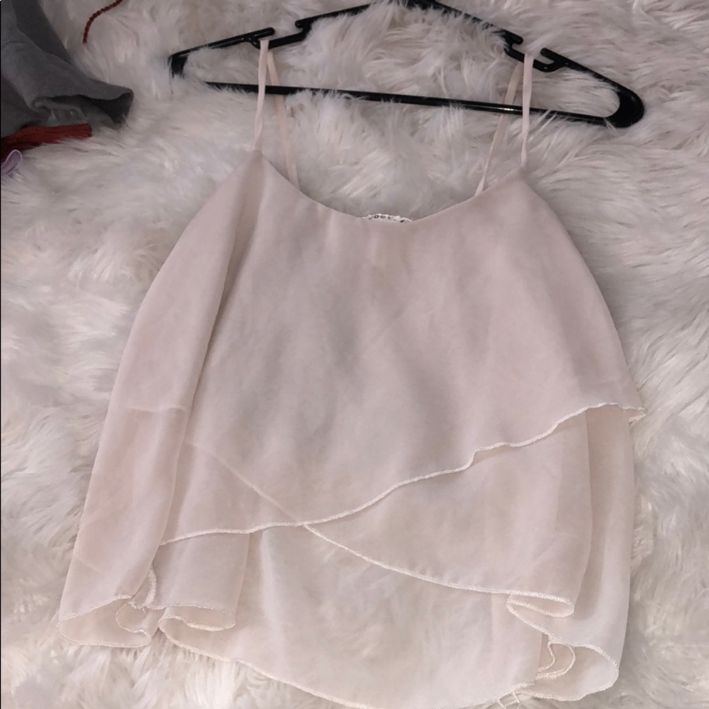 Sheer layered tank top